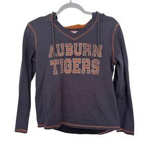 Auburn Tigers Hoodie Womens Small Navy Blue V Neck Colosseum Sweatshirt
